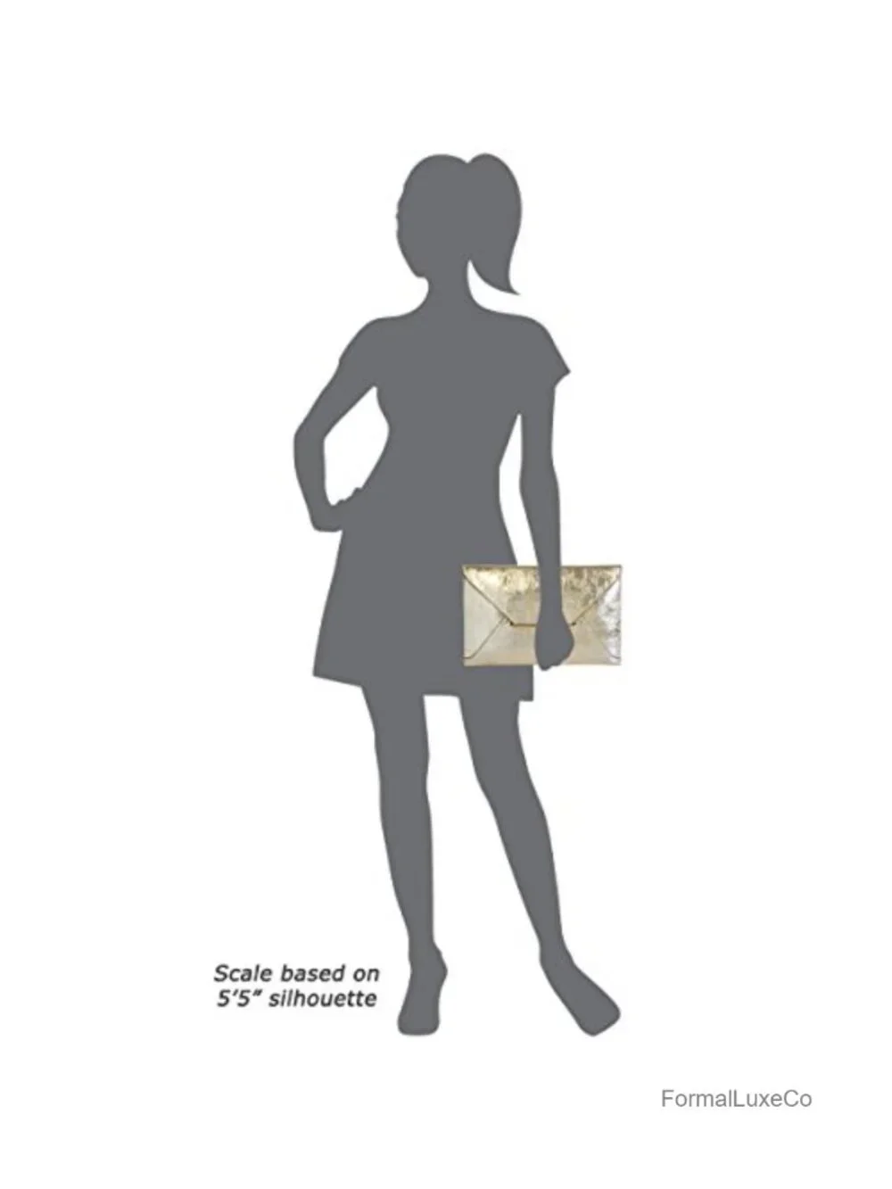 Metallic Faux Leather Envelope Clutch with Chain Strap Evening Bag